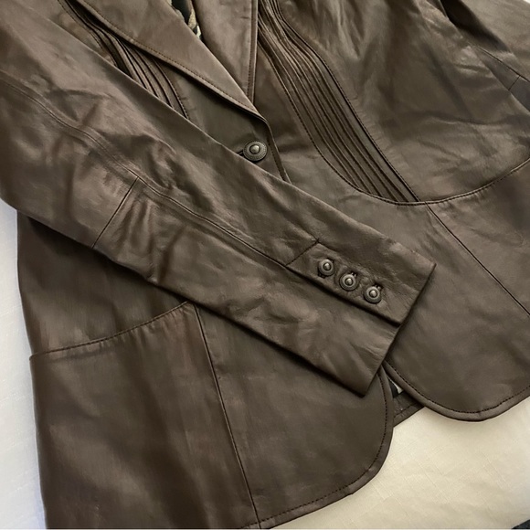 Vintage 70’s brown leather blazer/jacket - Picture 5 of 7